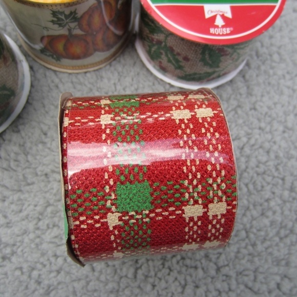 Christmas Ribbon Rolls Lot of 10 Crafts Holiday DIY Sewing Wrapping Gifts Bows N - Picture 10 of 15